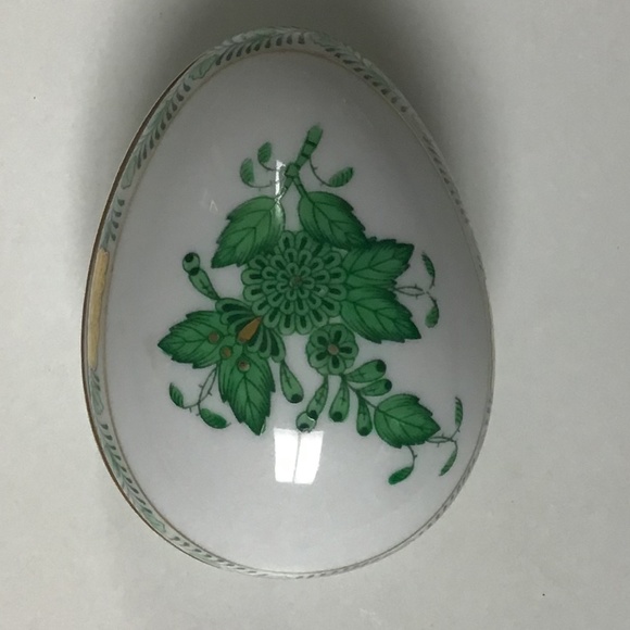 Herend Hand Painted Egg Shaped Trinket Box
